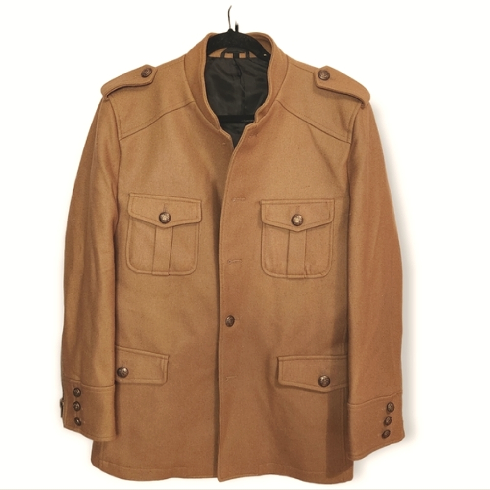Men's Military Style Wool Jacket Size M